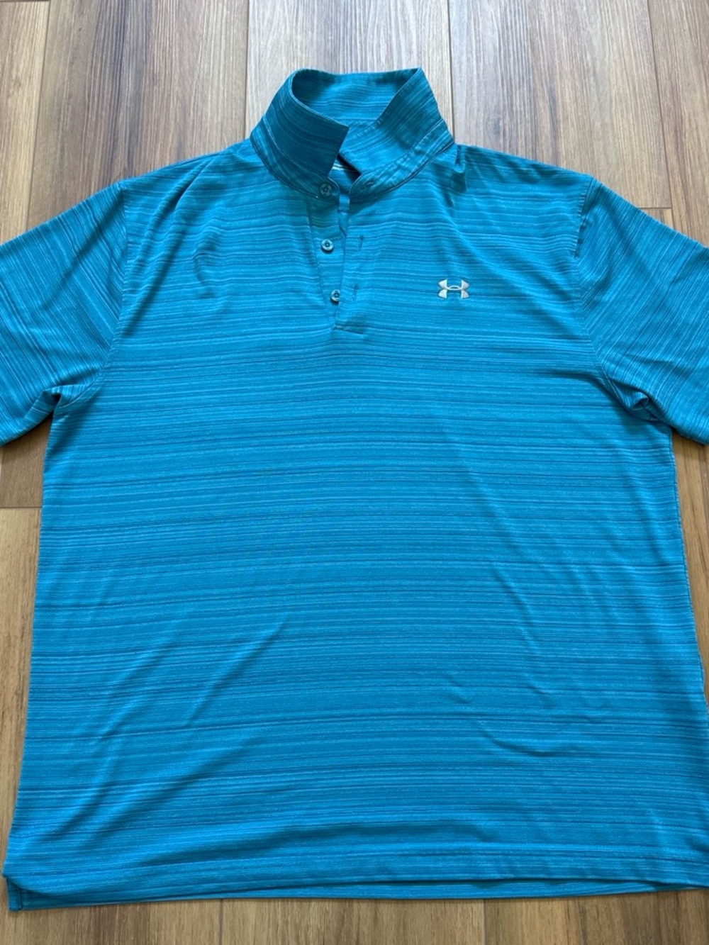 Under Armour Teal Striped Performance Polo